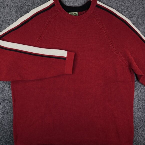 Eddie Bauer Men's XL Red Long Sleeve Sweater Pullover Australia Made 100% Cotton - Picture 1 of 11